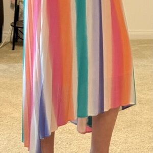 Colorful Striped Midi Skirt Size S